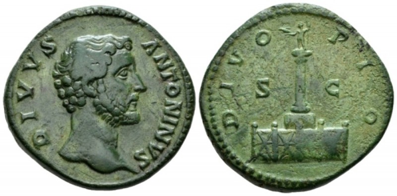 Antoninus Pius, 138-161 Sestertius after 161, Æ 33.3mm., 24.43g. Bare head r. Re...