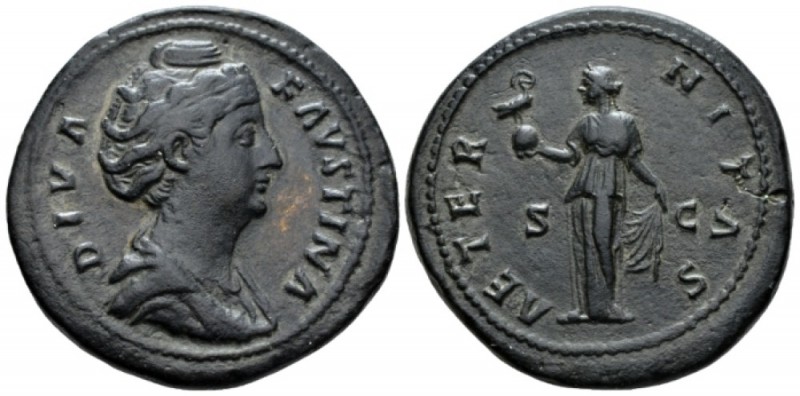 Faustina senior, wife of Antoninus Pius Sestertius after 141, Æ 36.2mm., 27.18g....