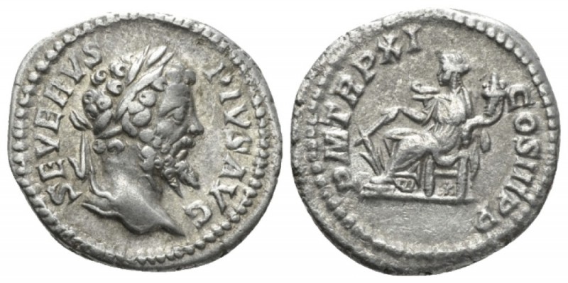 Septimius Severus, 193-211 Denarius circa 203, AR 18.9mm., 3.55g. SEVERVS PIVS A...