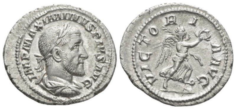 Maximinus I, 235-238 Denarius circa 236, AR 21.7mm., 3.38g. Laureate, draped and...