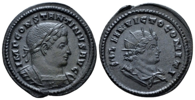 Constantine I, 307-337 Follis Treveri circa 310-313, Æ 24mm., 4.17g. Laureate an...