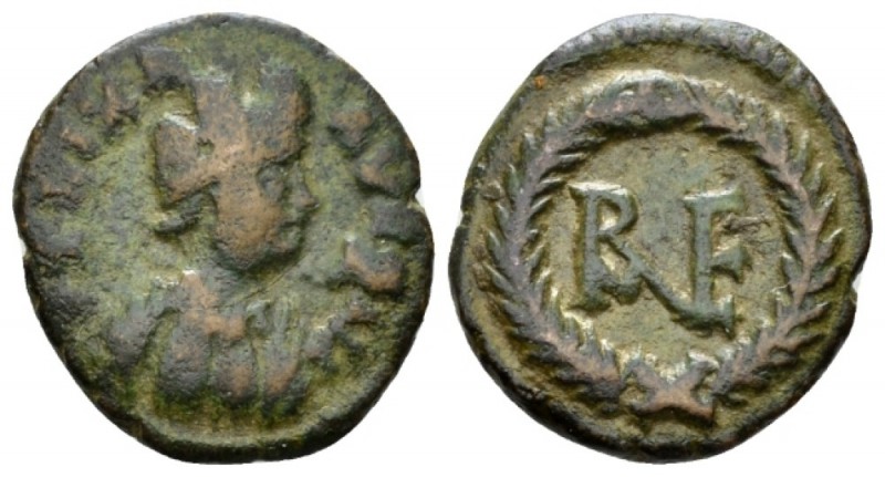 Ostrogoths, Municipal coinage 10 Nummi Ravenna circa 493-518, Æ 17mm., 3.14g. Cr...