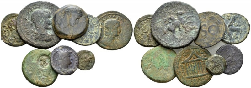 Lot of 8 coins Lot of 7 provincial bronzes and denarius. -, Æ -mm., 54.93g. Lot ...