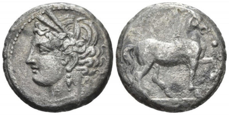 The Carthaginians in Sicily and North Africa, Carthago Serrate double shekel cir...