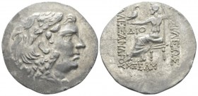 Kingdom of Macedon, Alexander III, 336 – 323 Mesembria Tetradrachm circa 125-65, AR 32mm., 16.15g. Head of Heracles r., wearing lion skin. Rev. Zeus s...