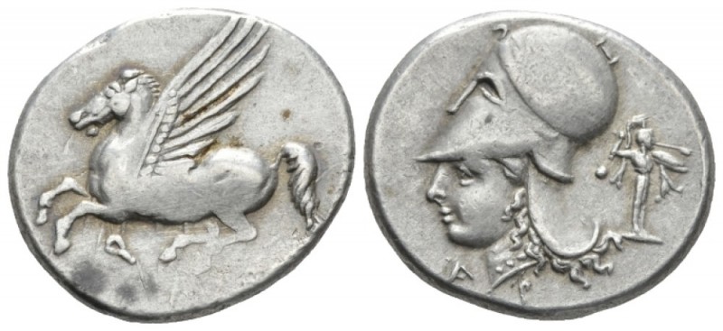 Corinthia, Corinth Stater circa 375-300, AR 22mm., 8.55g. Pegasus flying l. Rev....