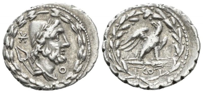 L. Aurelius Cotta. Denarius serratus circa 105, AR 21mm., 3.90g. Draped bust of ...