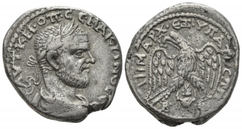 Macrinus, 217-218 Tetradrachm Beroea (Cyrrhestica) circa 217-218, AR 27mm., 13.1...