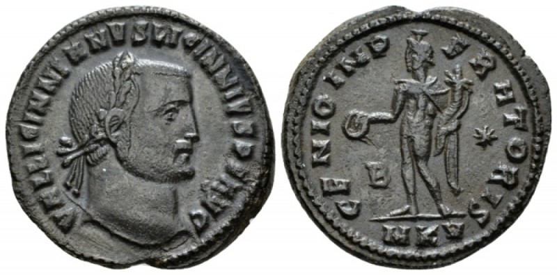 Licinius, 308-324 Follis Cyzicus circa 309-310, Æ 25mm., 7.24g. Laureate head r....