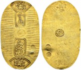 JAPAN
Manen era. Koban o. J. (1860-1867). 3.29 g. KM C#22d. Fr. 17. Sehr schön / Very fine. (~€ 425/~US$ 525)