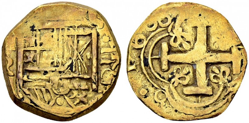 KOLUMBIEN
Carlos II. 1665-1700. 2 Escudos 168(?), Nuevo Reino. 6.68 g. Fr. 3. S...