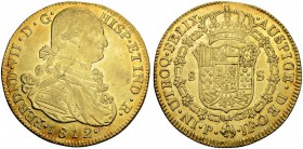 KOLUMBIEN
Fernando VII. 1808-1824. 8 Escudos 1812 (über 1812), JF-Popayan. 26.97 g. Cayon 16409. Fr. 60. Attraktives Exemplar mit minimalen Kratzern ...