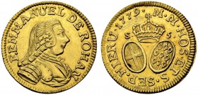 MALTA
Emanuel de Rohan, 1775-1797. 5 Scudi 1779, Valetta. 4.16 g. Restelli 14. Fr. 45. Vorzüglich / Extremely fine. (~€ 600/~US$ 735)