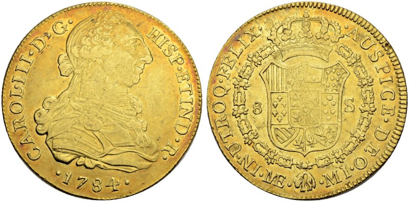 PERU
Carlos III. 1759-1788. 8 Escudos 1784, MI-Lima. 27.03 g. Cayon 12953. Fr. ...