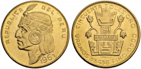 PERU
Republik seit 1879. 50 Soles 1967, Lima. Inka. 33.40 g. KM 219. Fr. 77. Fast FDC / About uncirculated. (~€ 1110/~US$ 1370)