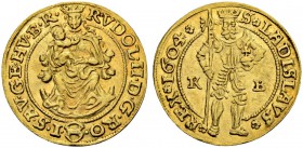 RDR / ÖSTERREICH
Rudolf II. 1576-1612. Dukat 1604, Kremnitz. 3.44 g. Huszar 1002. Fr. 63. Gutes sehr schön / Good very fine. (~€ 855/~US$ 1055)