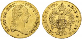 RDR / ÖSTERREICH
Joseph II. 1765-1790. Dukat 1787 A, Wien. 3.46 g. Herinek 29. Fr. 439. Gutes sehr schön / Good very fine. (~€ 255/~US$ 315)