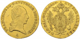 RDR / ÖSTERREICH
Franz II. (I.), 1792-1835. Dukat 1807 A, Wien. 3.49 g. Herinek 100. Schl. 112. Fr. 464. Gutes sehr schön / Good very fine. (~€ 255/~...