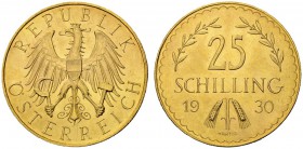 RDR / ÖSTERREICH
I. Republik. 1918-1938. 25 Schilling 1930, Wien. 5.88 g. Schl. 691. Fr. 521. FDC / Uncirculated. (~€ 170/~US$ 210)