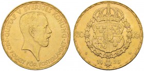 SCHWEDEN
Gustaf V. 1907-1950. 20 Kronor 1925, Stockholm. 8.96 g. Schl. 147. Fr. 96. Selten / Rare. Vorzüglich / Extremely fine. (~€ 425/~US$ 525)