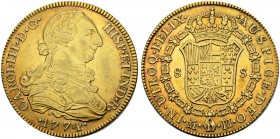 SPANIEN
Königreich. Carlos III. 1759-1788. 8 Escudos 1774, PJ-Madrid. 26.97 g. Cayon 12853. Fr. 282. Vorzüglich / Extremely fine. (~€ 770/~US$ 945)...