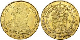 SPANIEN
Königreich. Carlos III. 1759-1788. 8 Escudos 1784, JD-Madrid. 27.01 g. Cayon 12954. Fr. 282. Vorzüglich / Extremely fine. (~€ 770/~US$ 945)...