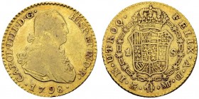 SPANIEN
Königreich. Carlos IV. 1788-1808. 1 Escudo 1798, MF-Madrid. 3.36 g. Cayon 14066. Fr. 298. Sehr schön / Very fine. (~€ 105/~US$ 125)