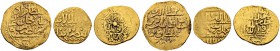 TÜRKEI
Murad III. 1574-1595. 1 Altin 982 H., Misr. Dazu: Zwei weitere Dinare. Pere 274. Fr. 4 (Ägypten). Flaue Stellen / Some weakly struck areas. Se...