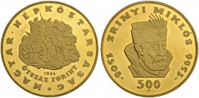 UNGARN
Volksrepublik 1949-1989. 500 Forint 1966, Budapest. 42.07 g. Schl. 161. Fr. 618. Selten. Nur 1'100 Exemplare geprägt / Rare. Only 1'100 pieces...