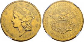 USA
20 Dollars 1861, Philadelphia. Fr. 169. NGC AU58. (~€ 2135/~US$ 2630)