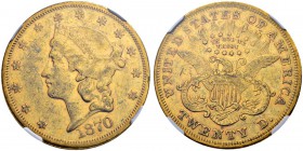 USA
20 Dollars 1870 S, San Francisco. Fr. 175. NGC AU55. (~€ 1370/~US$ 1685)