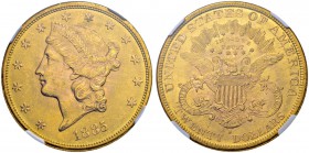 USA
20 Dollars 1885 S, San Francisco. Fr. 178. NGC MS62+. (~€ 1455/~US$ 1790)