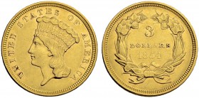 USA
3 Dollars 1854, Philadelphia. Liberty head type. 4.98 g. Fr. 124. Gutes sehr schön / Good very fine. (~€ 515/~US$ 630)