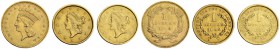 USA
1 Dollar 1849, 1851 & 1859. Lot von 3 Exemplaren. Fr. 84 & 94. Sehr schön-vorzüglich / Very fine-extremely fine. (3) (~€ 425/~US$ 525)