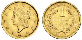 USA
1 Dollar 1852, Philadelphia. Liberty head type. 1.66 g. Fr. 84. Vorzüglich / Extremely fine. (~€ 130/~US$ 160)