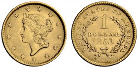 USA
1 Dollar 1853, Philadelphia. Liberty head type. 1.66 g. Fr. 84. Vorzüglich / Extremely fine. (~€ 130/~US$ 160)