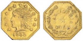 USA
Territorial Gold. Privattoken 1853. California Gold. 0.22 g. Vorzüglich / Extremely fine. (~€ 70/~US$ 85)