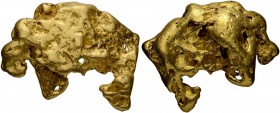 GOLDNUGGETS
Bedeutendes und höchst beeindruckendes Goldnugget in Form eines Elefanten. 2780.30 g. Von grösster Seltenheit / Of the highest rarity. (~...