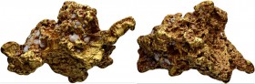 GOLDNUGGETS
Bedeutendes und äusserst attraktives kristallines Nugget mit Quartz-Einschlüssen. 1627.50 g. Von grösster Seltenheit / Of the highest rar...