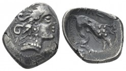 Gallia, Drachm circa II-I century BC, AR 18mm., 2.67g. Female head r. Rev. Lion advancing r. KMW 145.

Attractive old cabient tone, Good Very Fine....