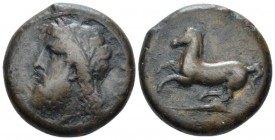 Sicily, Syracuse Dilitron circa 339/8-334, Æ 26mm., 19.22g. Laureate head of Zeus Eleutherios l. Rev. Horse rearing l. Calciati 80. SNG ANS 533.

At...