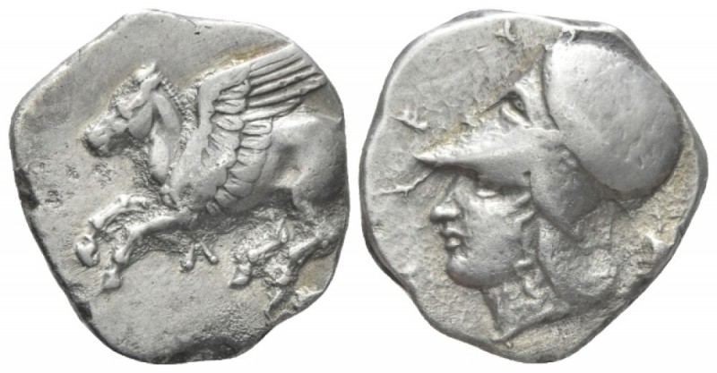 Acarnania, Leucas Stater circa 375-350, AR 20mm., 8.23g. Pegasus with straight w...