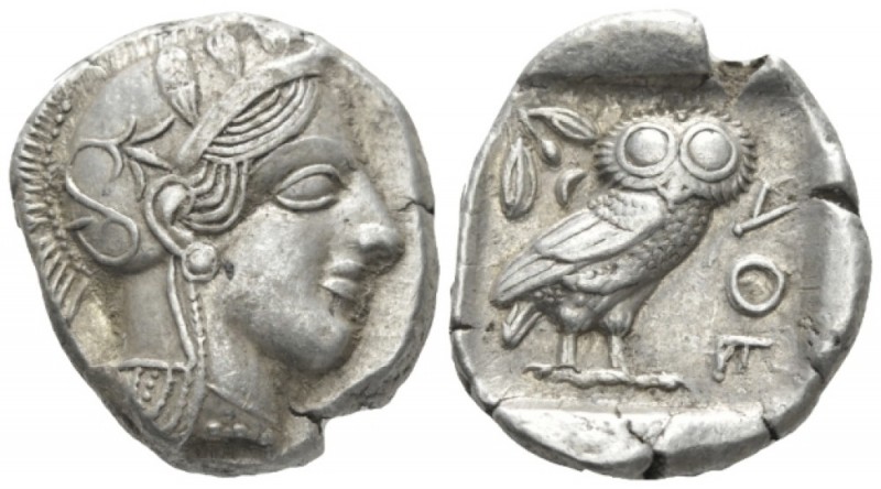 Attica, Athens Tetradrachm after 449, AR 26mm., 17.13g. Head of Athena r., weari...