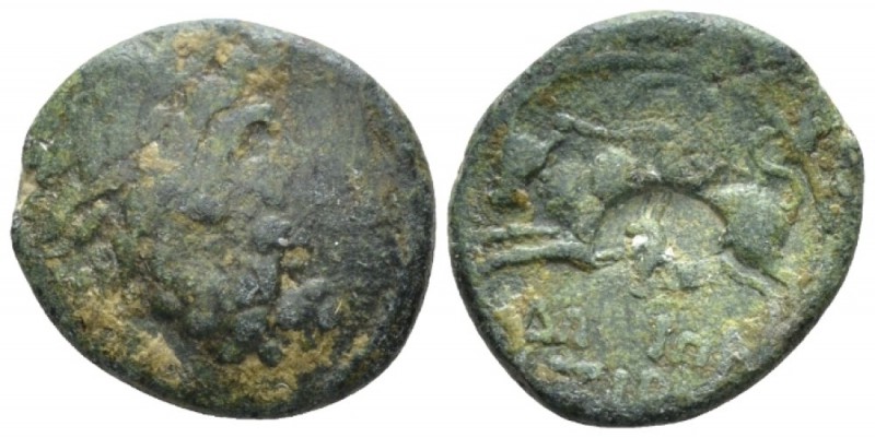 Crete, Gortyna Bronze circa 200, Æ 20mm., 5.64g. Laureate head of Zeus r. Rev. E...