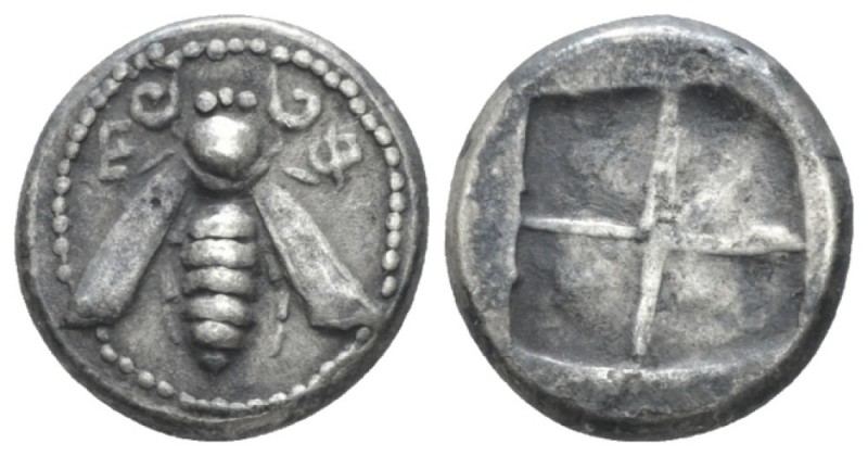 Ionia, Ephesus Drachm circa 500-420, AR 14.5mm., 3.10g. Bee, within dotted borde...