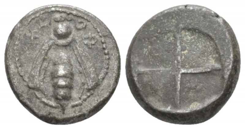 Ionia, Ephesus Drachm circa 340-330, AR 13.5mm., 2.96g. Bee with curved wings an...