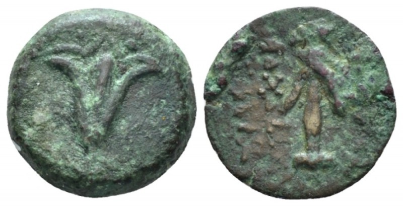 Judaea, John Hyrkanos I, 135–104 Jerusalem Prutha circa 135-104, Æ 14mm., 2.31g....