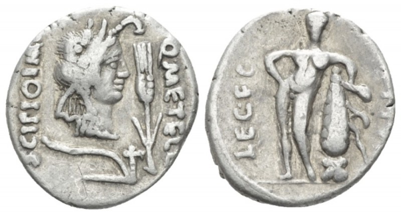 Q. Metellus Scipio and Eppius Legatus. Denarius Africa 47-46, AR 18mm., 3.84g. Q...