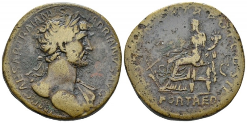 Hadrian, 117-138 Sestertius circa 118, Æ 34mm., 27.06g. Laureate head of Hadrian...