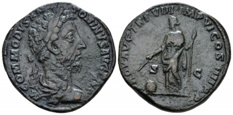 Commodus, 177-192 Sestertius circa 183, Æ 30mm., 25.45g. Laureate, draped and cu...